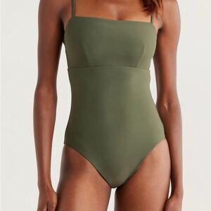 BONDI BORN Olive Green One-Piece Swimsuit